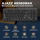 Ajazz Ak980Max Wired Magnetic Axis Mechanical Keyboard, 98% Hot-Swappable Custom Keyboard With Rgb Backlighting, Pre-Lubricated Switches, Abs Keycaps, Suitable For Mac/Win/Visa/Pc
