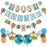 Bon Voyage Party Decorations – Bon Voyage Banner, Travel-Themed Birthday Decor, Farewell & Going Away Party Supplies