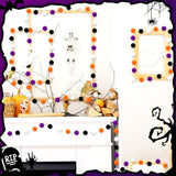 4 Pack 26.3FT Halloween Felt Ball Garlands Black Orange White Purple Pom Decor