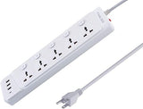 Universal Power Strip with 5 Widely Spaced Outlets for Home Office