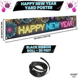 Neon 120x20 Inch 2026 Happy New Year Yard Banner for Party Decorations