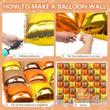 48pcs Orange Gold Brown Foil Balloons Wall Backdrop Metallic Fall Balloon Arch Kit