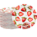 48Pcs Strawberry Party Supplies - 7Inch Strawberry Paper Plates For Baby Shower, Birthday Party Decorations