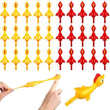30 Pcs Rubber Chicken Slingshot Flying Chicken Fingers Stretchy Turkey Shooter For Party Favors Gift Goodie Bag Stuffers(Turkey,Yellow, Red)