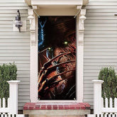 Scary Halloween Banner Classic Horror Movie Character Door Cover Backdrop Party Decor