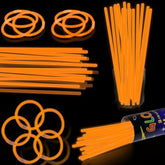 100 Pcs 8 Inch Orange Glow Sticks for Parties, Necklaces, and Bracelets