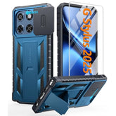 For Motorola Moto-G Stylus-5G-2025 Case: Military Grade Dropproof Cell Phone Cover With Kickstand & Slide | Heavy Duty Rugged Phonecase Bumper Textured Protector(Blue)