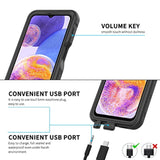 For Samsung Galaxy A23 5G Case, Waterproof Phone Case With Built-In Screen Protector And Lanyard, Full Body Underwater Dustproof Shockproof Rugged Heavy Duty Protection Cover For Samsung A23 5G Black