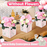 10 Pieces Baby Shower Decorations Baby Flower Boxes Elephant Floral Ba
