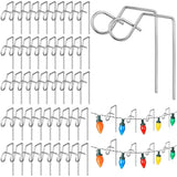 50 Pcs Gutter Clips For Hanging Outdoor Lights Heavy-Duty Christmas Metal Light Q-Hangers Hooks For Gutters Guard Holiday Hangers