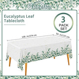 3PCS Sage Greenery Baby Shower Tablecloths, 54"x108" for Boho Party Decor