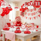 Red White Birthday Honeycomb Centerpieces Decorations 12Pcs Red White Birthday Honeycomb Table Centerpieces Bday Table Topper Sign Decor for Girls Women Home Office Birthday Party Supplies