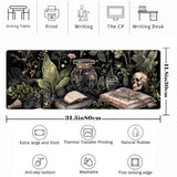 Dark Academia Desk Mat Mouse Pad Xl Extended Large Gaming Desk Pad Mousepad, Mystical Green Plant Computer Laptop Keyboard And Mouse Mat, Desktop Protector Mat For Women Girl Office 31.5X11.8 In