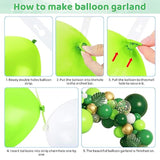 140Pcs Jungle Party Balloons Garland Arch Kit, Gold Lime Green Balloon