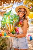 Tropical Cruise Ship Balloon Set, Summer Beach Party Balloons with Palm Tree, Cocktail Glass, Sunshine & Beach Ball, Hawaii Aloha Pool Party Decorations, Cruise Vacation Nautical Theme Supplies