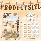 24 Pcs Cowboy Goodie Bags With Stickers - Cowboy Themed Birthday Party Favor Bags, Perfect For Kids' Cowboy Party Supplies And Treat Bags