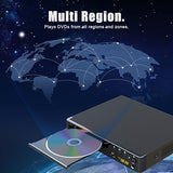 DVD Players HDMI for TV, Compact Multi Region DVD CD Player with Full HD Picture Quality,Anti-Skip,No Picture Freeze,Noise Cancellation,Microphone