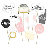 Wedding Party Photo Booth Props Kit, Diy Photo Booth For Wedding Bridal Shower Party Favor Supplies Pose Sign Dress Up Fun Accessories (12 Pcs)