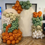 Fall Balloon Garland Arch Kit Burnt Orange Sage Green White Nude Gold Balloons for Party