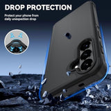 3 in 1 Phone Case for Samsung Galaxy S26 Plus, Black, Heavy Duty Full-Body Protector