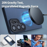 For Samsung Galaxy S24 Ultra Case With Screen Protectors & Full Camera Cover,Magnetic Samsung S24 Ultra Drop Shockproof Matte Translucent Protection Casas For Galaxy S24 Ultra Case,Rose Red