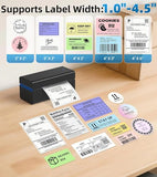 Bluetooth Shipping Label Printer T001-Plus Wireless 4X6 Thermal Label Printer For Small Business Support Android Iphone & Windows Widely Used For , Shopify, Etsy, Usps