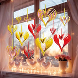 3D Valentines Hanging Decorations - 10 Inch, Pack Of 12 | Valentines Day Hanging Swirls, Valentines Day Hanging Decorations | Heart Garland Valentines Day Decorations, Valentines Decorations