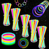 Glow Sticks, 500 Pack 8" Glow In The Dark Light Up Sticks With 500 Connectors For Festival Birthday Carnival Necklaces Bracelet (500Pack)