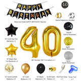40Th Birthday Decorations For Men Women, Black And Gold Party Decorati