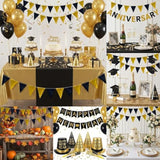 64Ft Gold Triangle Pennant Banner Flag Metallic Paper Bunting Garland For Hanging Backdrop Birthday Party Decorations Graduation Bachelorette Bridal Wedding Baby Shower New Year Party Supplies