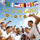 Soccer Party Banner and Country Flags, Football Party Decorations