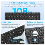 Wireless Bluetooth Keyboard, Support Multi Device Switching, Full Size, Scissor-Switch Keys Silent Design For Computer, Laptop, Macbook And Ipad (Us Layout)
