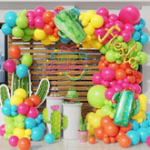 137Pcs Mexican Fiesta Balloon Arch Garland Kit - Fiesta Party Decorations,Rainbow Colors Giant Cactus Foil Balloons For Cinco De Mayo Carnival Birthday Party Summer Hawaiian Luau Tropical Supplies