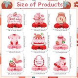 Strawberry Baby Shower Decorations - 9Pcs Berry Sweet Baby Shower Decorations Supplies A Berry Sweet Baby Is On The Way Decor Strawberry Honeycomb Centerpieces Baby Shower Party Table Decor