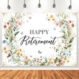 Happy Retirement Banner Wildflower Themed Happy Retirement Party Decorations Backdrop Floral We Will Miss You Going Away Retire Party Decor (7x5ft)