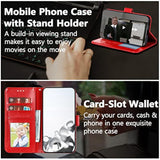 Case For Samsung Galaxy A16 4G/5G, Premium Leather Magnetic Closure Flip Wallet Phone Case With Card Holder Cash Slot Stand Function Embossed Mandala Flower Slim Shockproof Lanyard Cover - Red