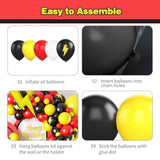 Red Black Yellow Balloon Arch Kit β Fun Cartoon-Themed Party Balloons for Birthdays & Baby Showers