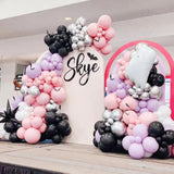 Halloween Balloon Arch Kit - Black, Purple, Pink Latex with Bat, Ghost & Witch Foils