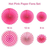 Hotpink Party Decorations Pink Girls Paper Fan Birthday Baby Shower Tissue Pom Poms Streamers Bachelorette Party Supplies Tassel Garland Banner Wedding Decor