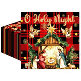 50Pcs O Holy Night Jesus Paper Napkins - Happy Birthday Jesus Decorations Christmas Jesus Birthday Party Supplies Disposable Luncheon Dinner Napkins 6.5" X 6.5"