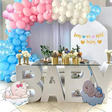 Gender Reveal Balloons, 50 Pcs Pink Blue White Latex For Baby Shower Decorations