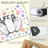 Life Is Better With Dogs Non-Slip Mouse Pad With Stitched Edge, Funny Dogs Mousepad Gifts For Wireless Computer Laptop, Birthday Gifts For Friends Coworker Colleague Dog Mom, Dog Lover Gifts