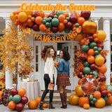 Fall Balloon Arch Kit: Burnt Orange, Ruby Red & Pumpkin Foil Balloons