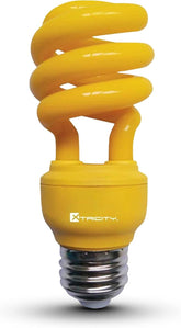 13W Yellow CFL Bug Light Bulb T2 Spiral E26 Medium Base 60W Incandescent Equivalent Energy Saver