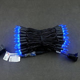 Blue Led Christmas Lights With Black Wire, 33 Ft 100 Count Ul Certified Commercial Grade Halloween String Light Set (Blu