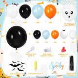 Halloween Balloon Garland Kit: Spooky Ghost, Bat & Eyeball Decor (164 Pc