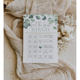 Eucalyptus Floral Find The Guest Bingo Game For Bridal Shower, Baby Shower And Bachelorette Parties, 50 Game Cards Included