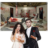 Halloween Photography Backdrop Mural with Witches Tomb Pumpkins Bats Spider Party Decor