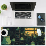 Mouse Pad Large Cute Frogs Non-Slip Game Desk Mat With Stitched Edge Laptop Keyboard Desk Pad For Work Home Gaming (35.4 X 15.7 Inches)