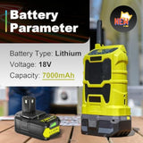 LUMSING 2Pack 7.0 Ah P108 Lithium Replacement for Ryobi 18V Battery Compatible with Ryobi Battery P102 P103 P104 P105 P107 P108 P109